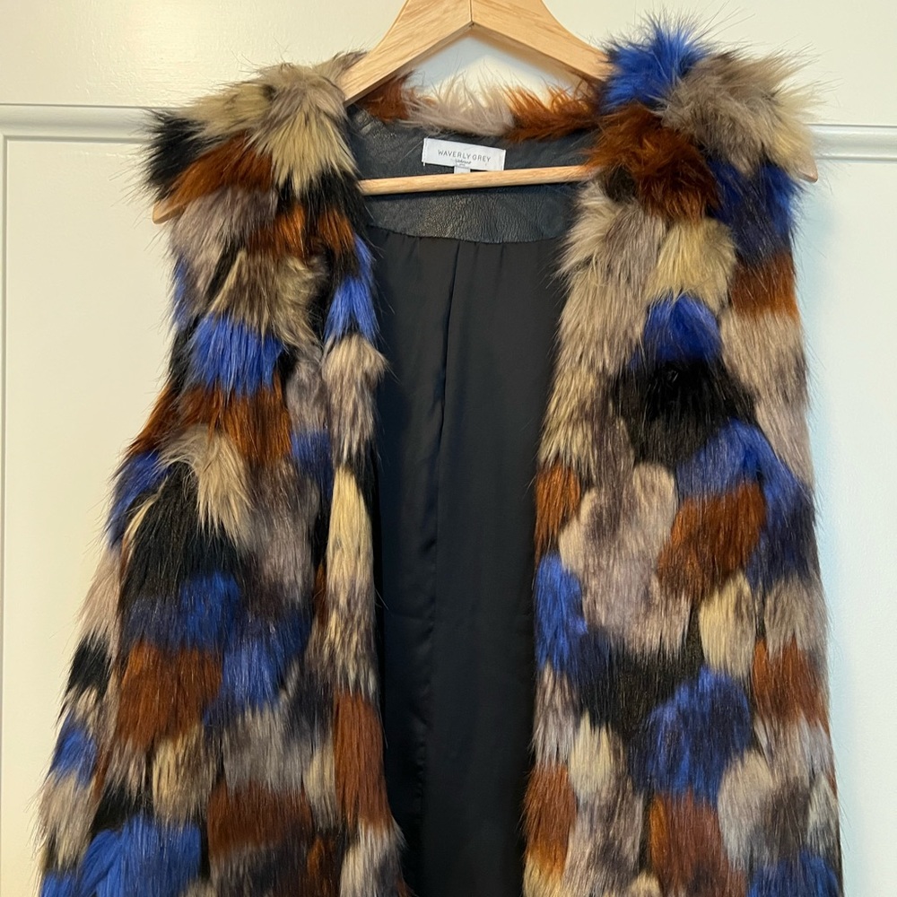 Faux fur multi colored vest